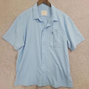 Gillz Mens Light Blue Short Sleeve Shirt XL Outdoor Shirt 28PT
